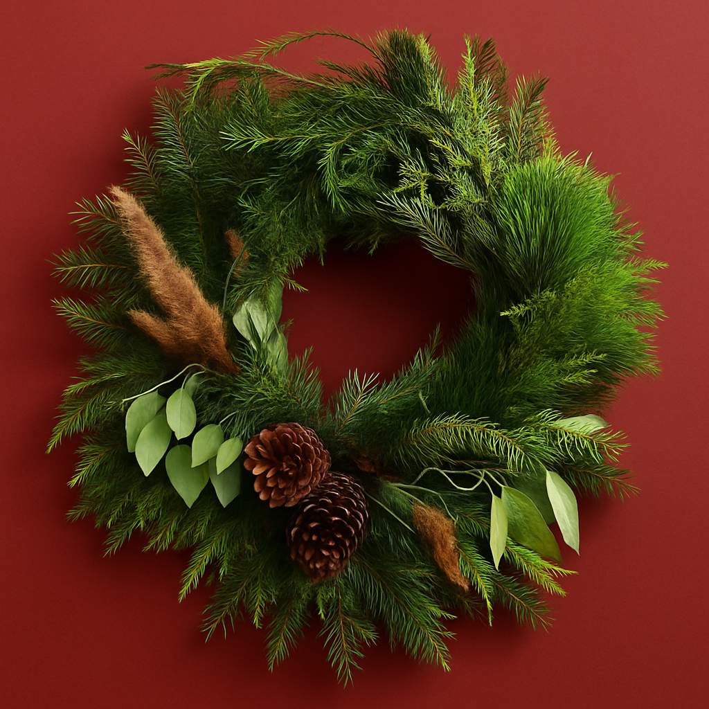 Couronne de Noël Naturelle – Élégance & Fraîcheur – Atelier Balsam